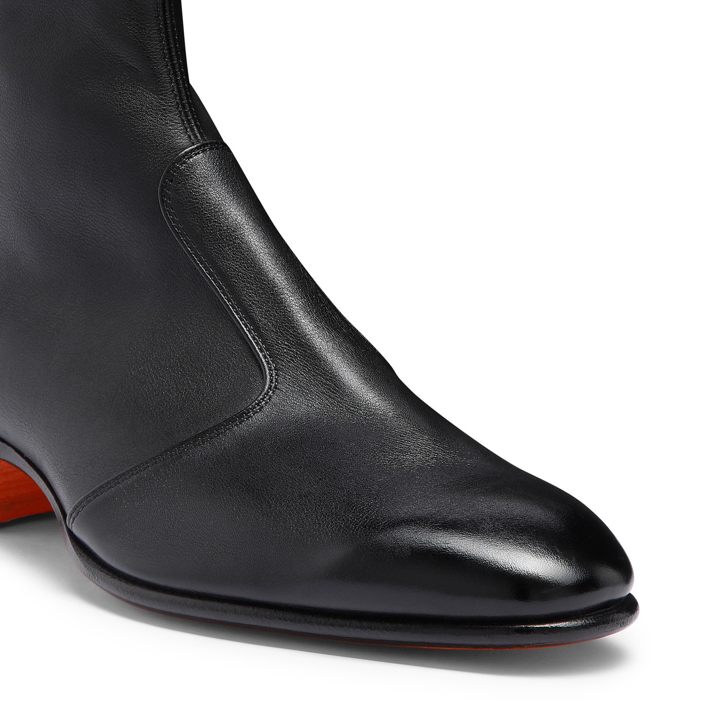 Men's black leather ankle boot - 6