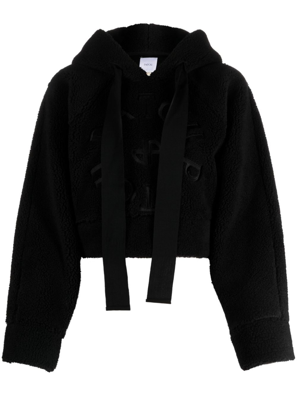 Patou drawstring logo hoodie - Black