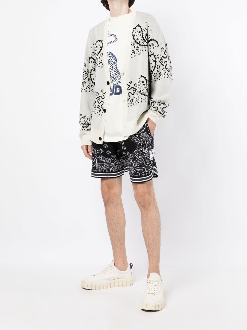 Rhude bandana stripe-knit cardigan outlook