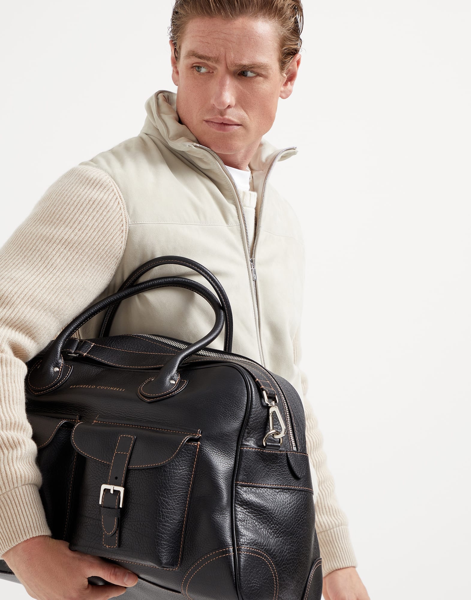Grained calfskin weekender bag - 4
