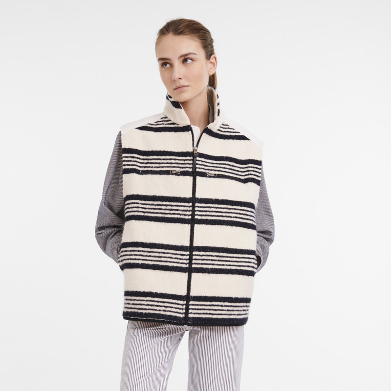 Longchamp Fall-Winter 2023 Collection Sleeveless cardigan Navy - OTHER outlook