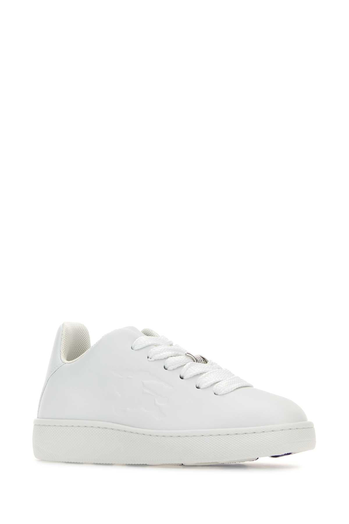 Burberry Women White Leather Sneakers - 2