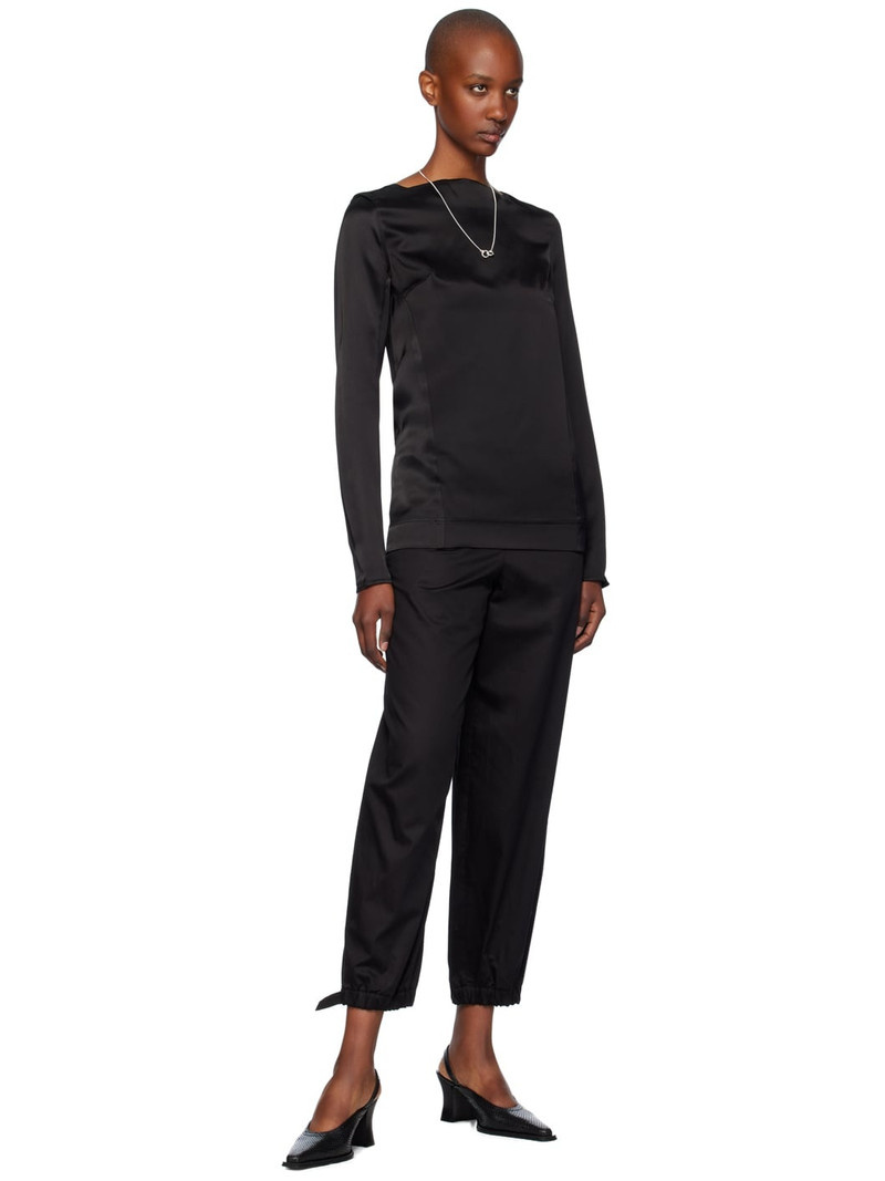 TOTEME Black Long Sleeve Satin T-shirt outlook