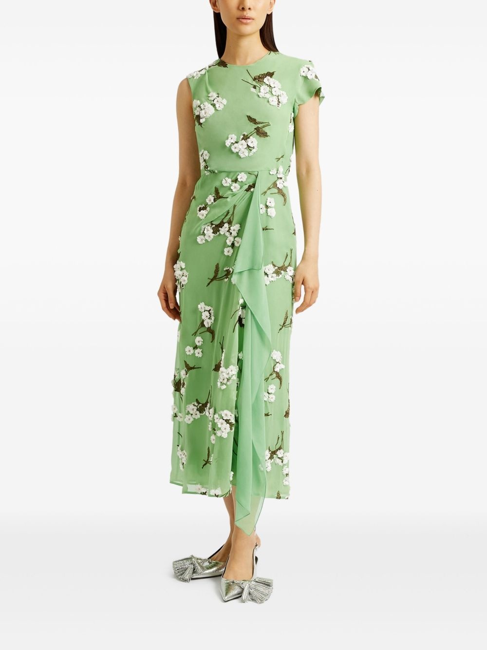 embellished chiffon midi dress - 2