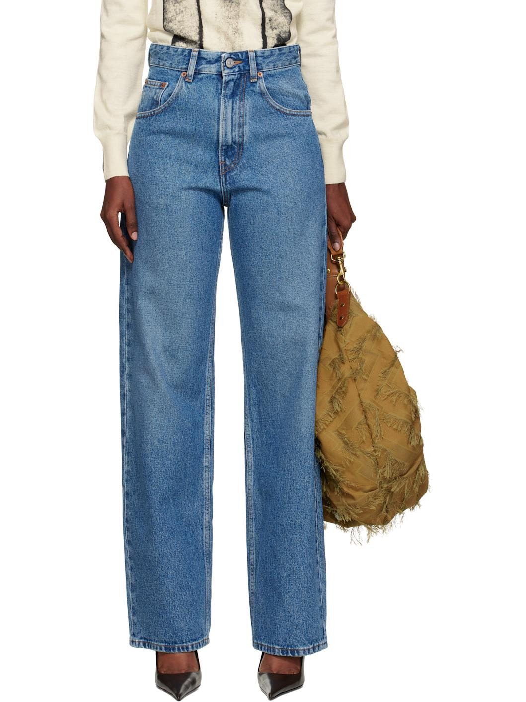 Blue Wide-Leg Jeans - 1