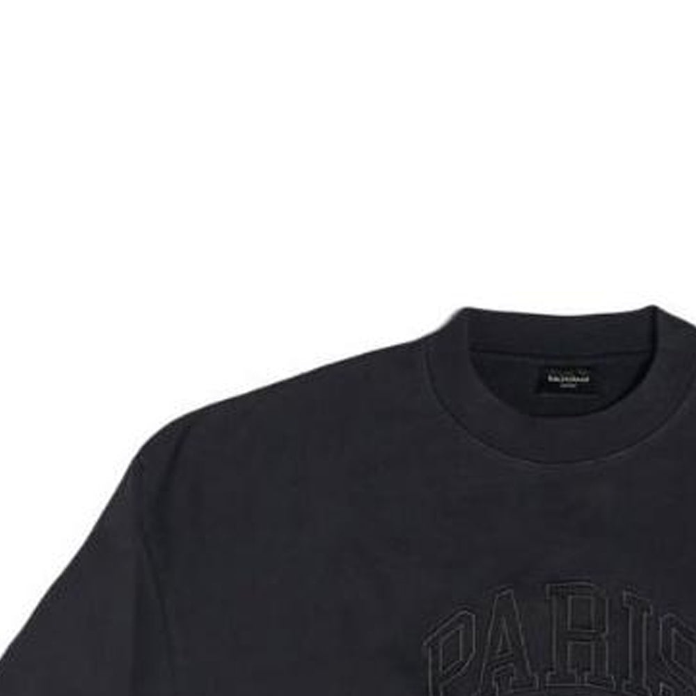 Balenciaga Cities Paris Embroidered Logo Sweatshirt 'Black' 697869TLVL81000 - 3