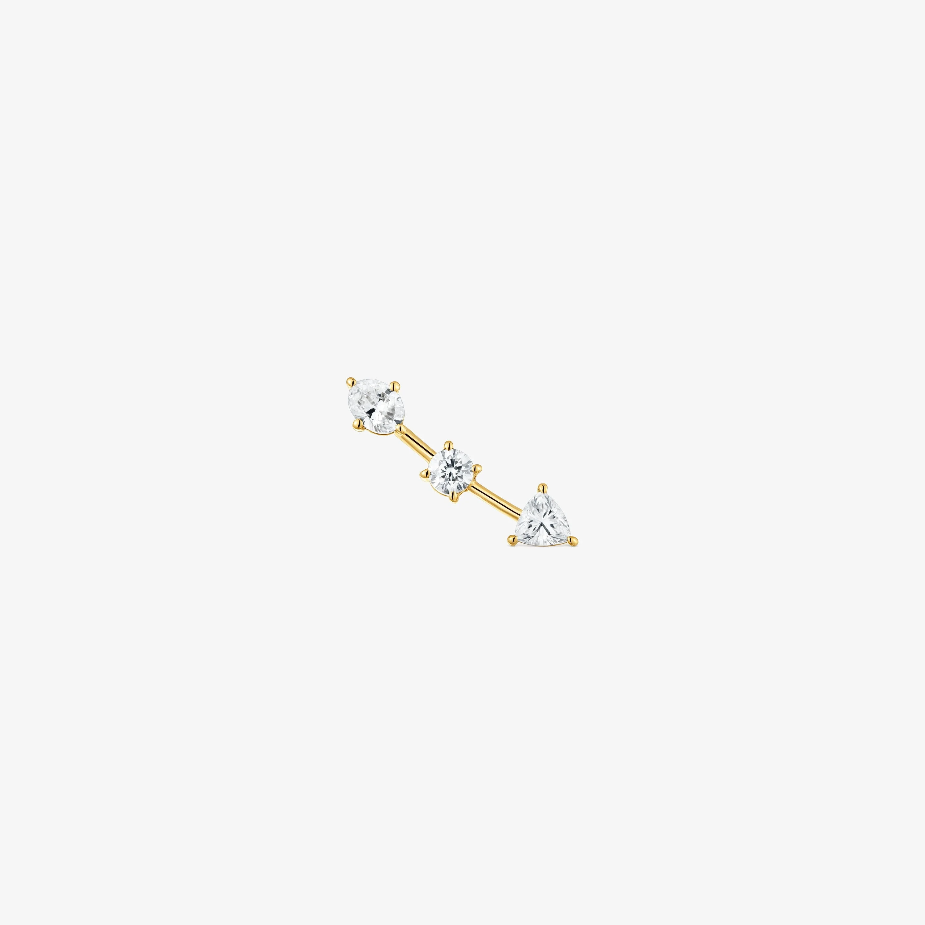 14K solid gold Climber earring with 0.39ct lab-grown diamonds TOUS Shine LGD - 1