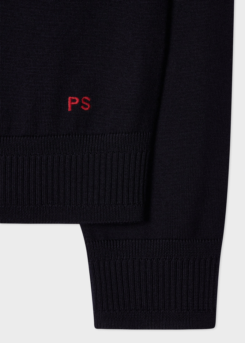 Paul Smith Navy Merino Wool Half Zip Sweater outlook