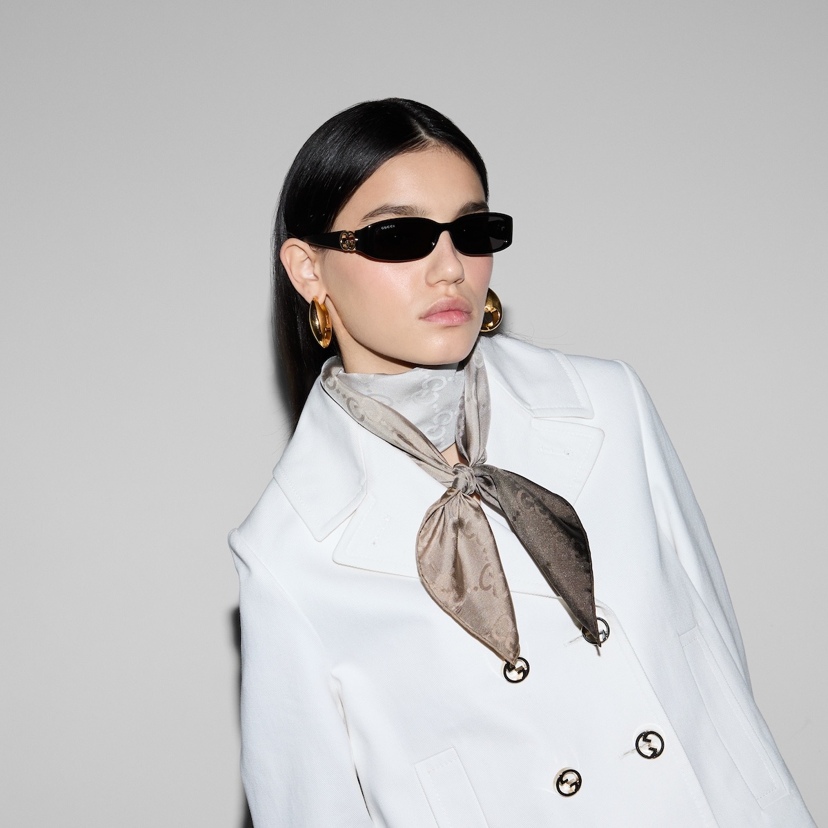 GG silk jacquard scarf - 3