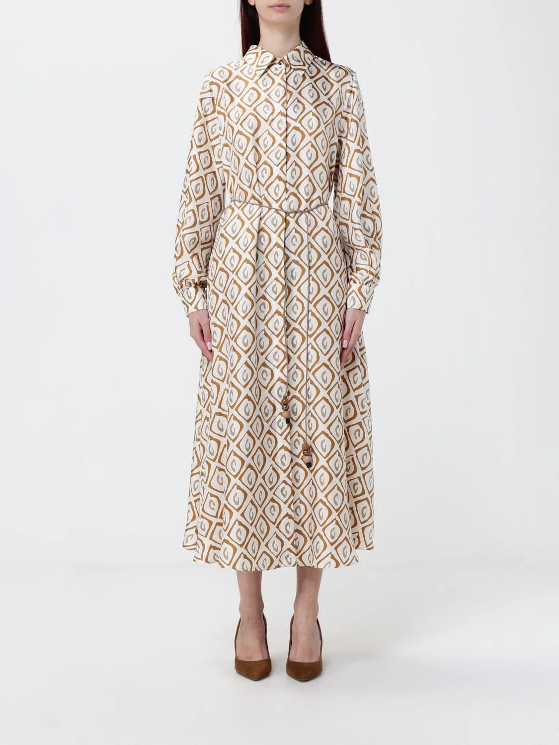 Printed Silk Shirt Dress Max Mara - 1