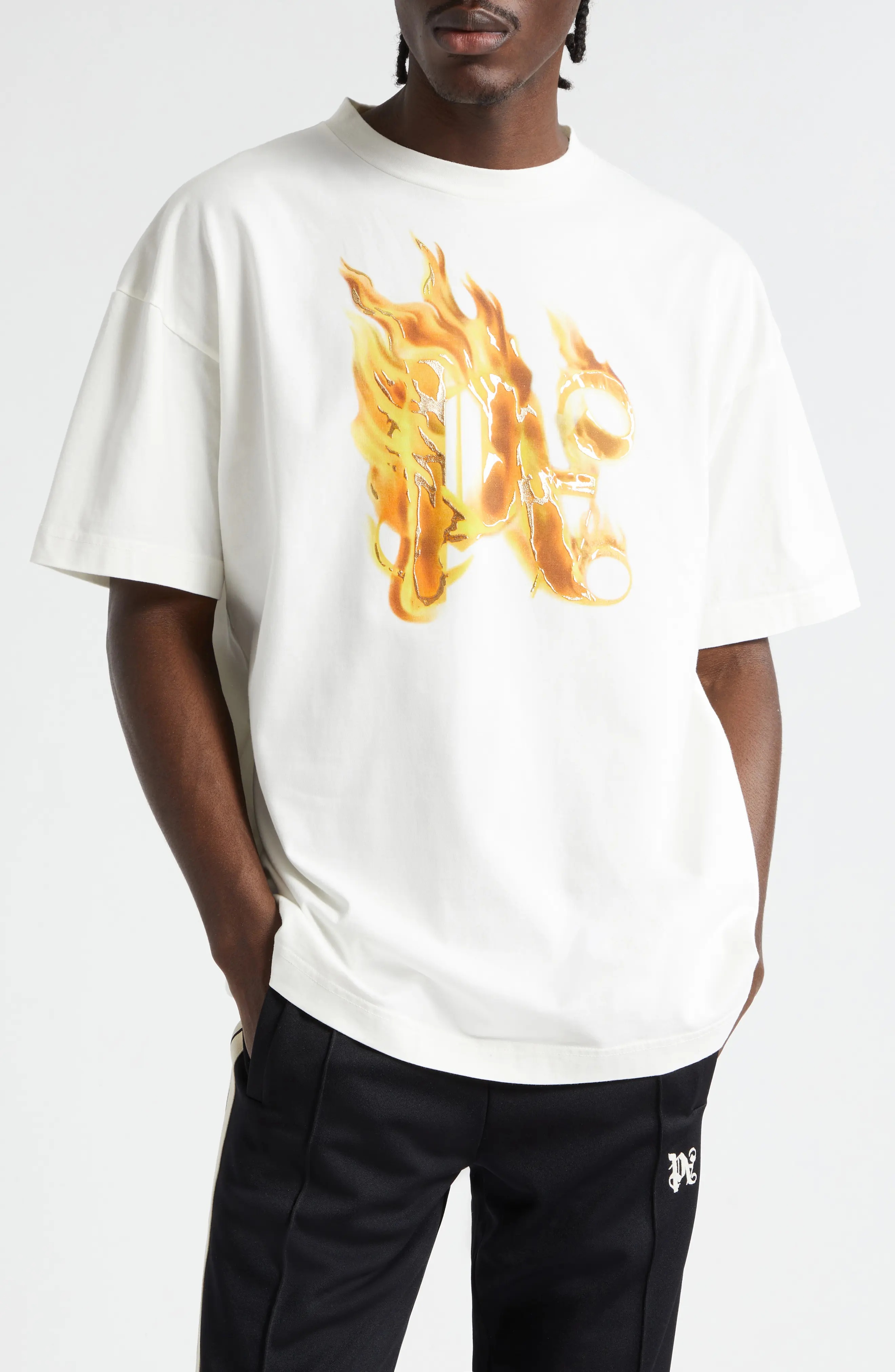 Burning Monogram Cotton Graphic T-Shirt - 1