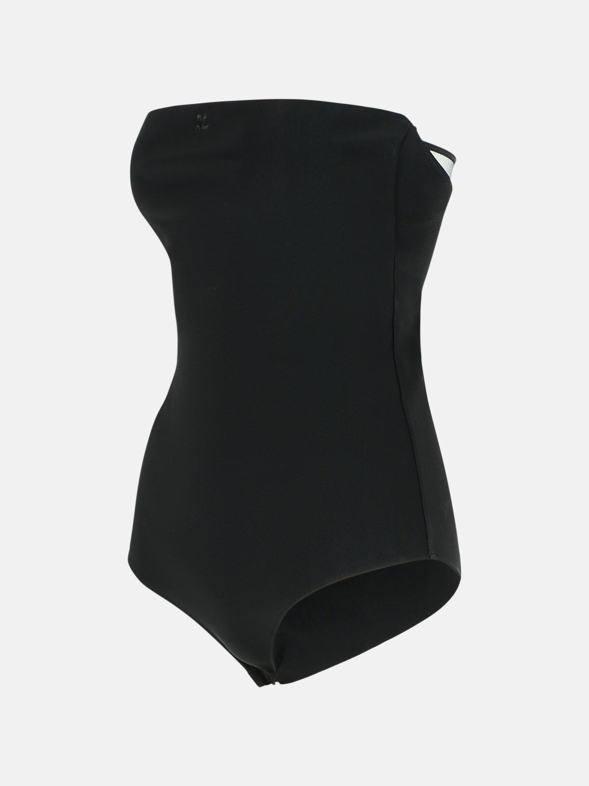 BLACK VISCOSE BLEND BODYSUIT - 2