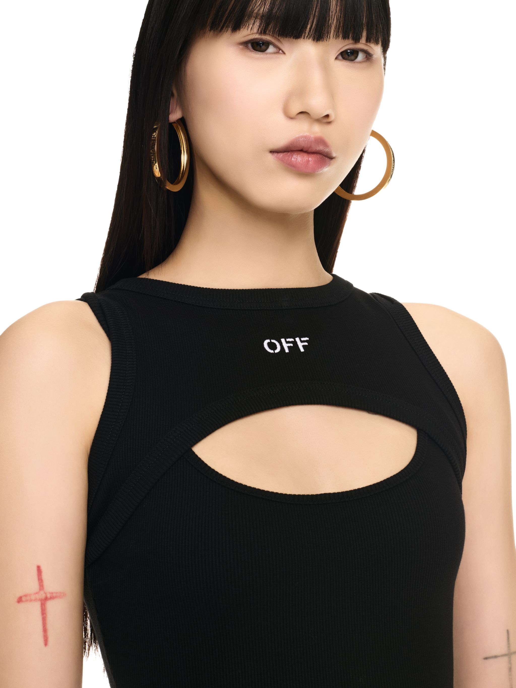 Off Stamp Rib Round Mini Dres - 5