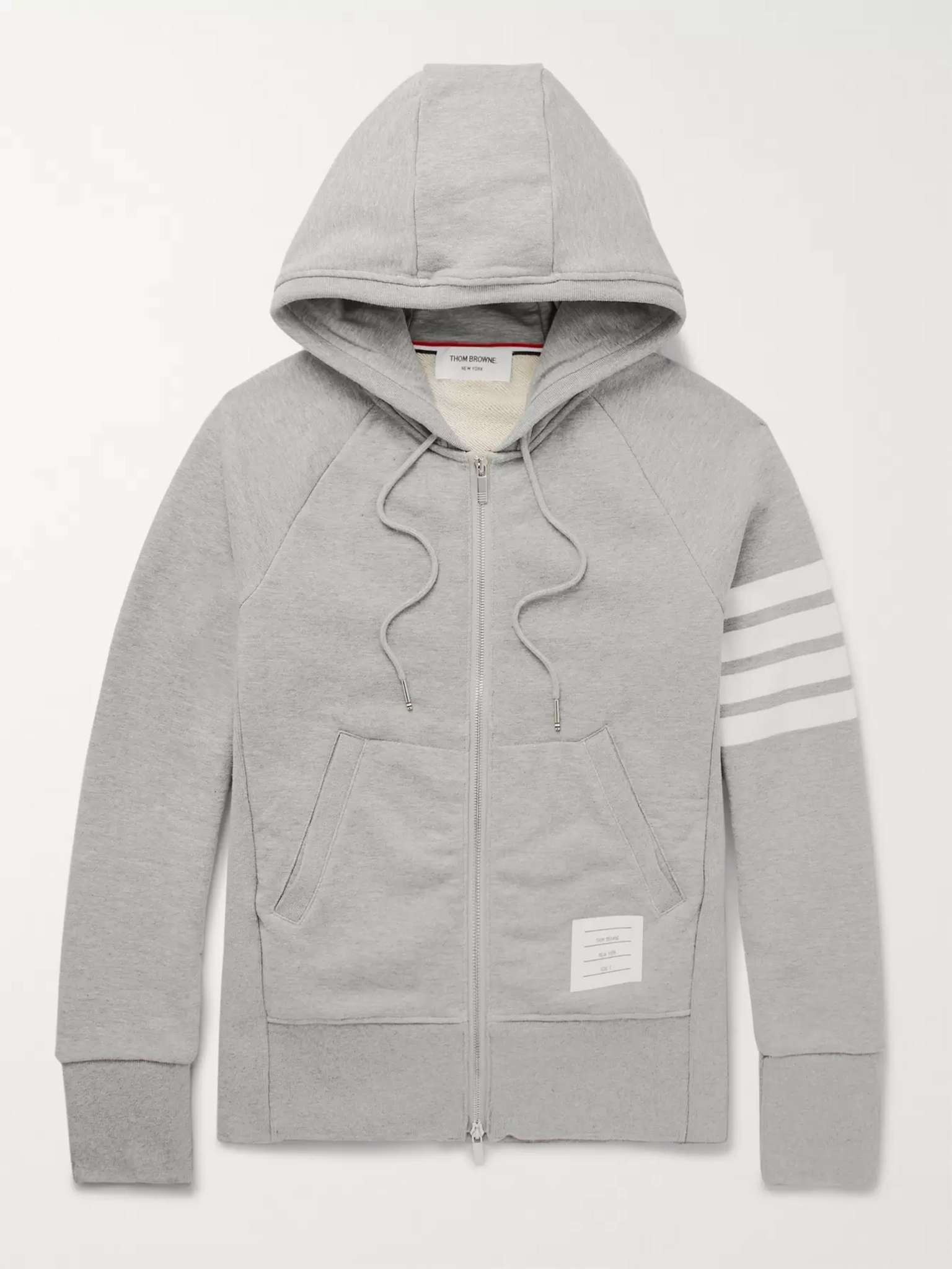 Striped Loopback Cotton-Jersey Zip-Up Hoodie - 1