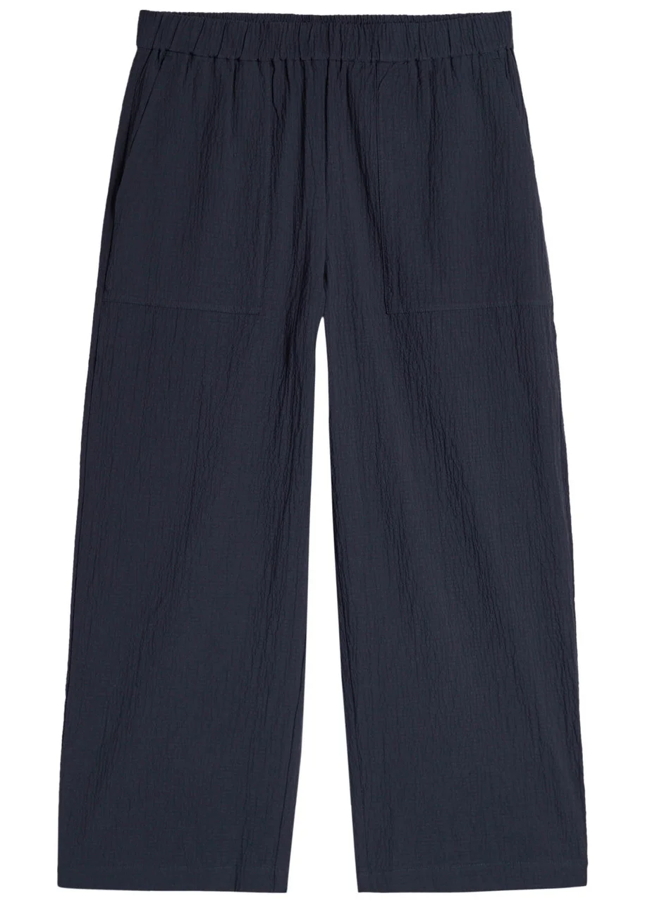 Eileen Fisher Seersucker Cropped Trousers - 1