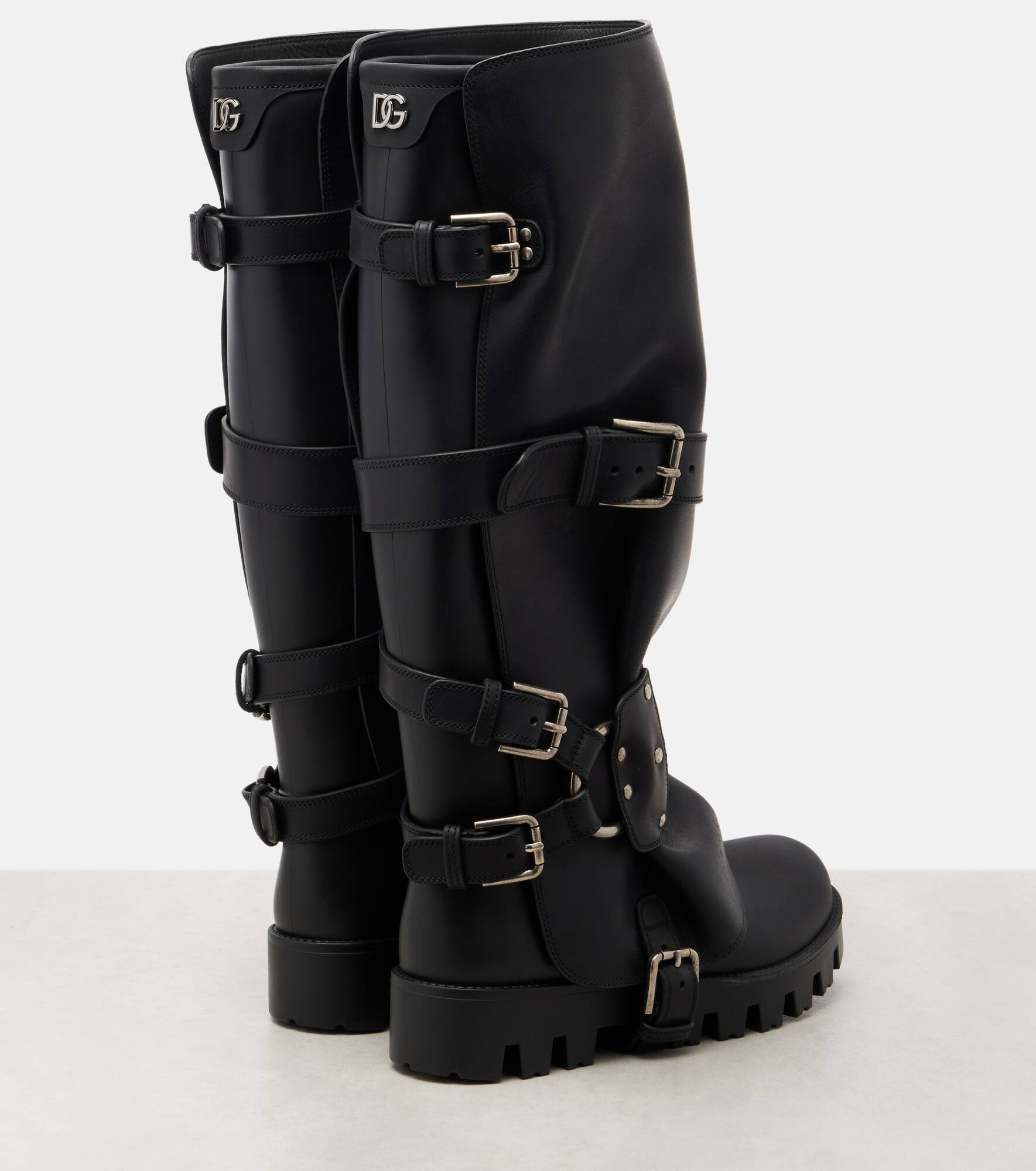 Leather biker boots - 2