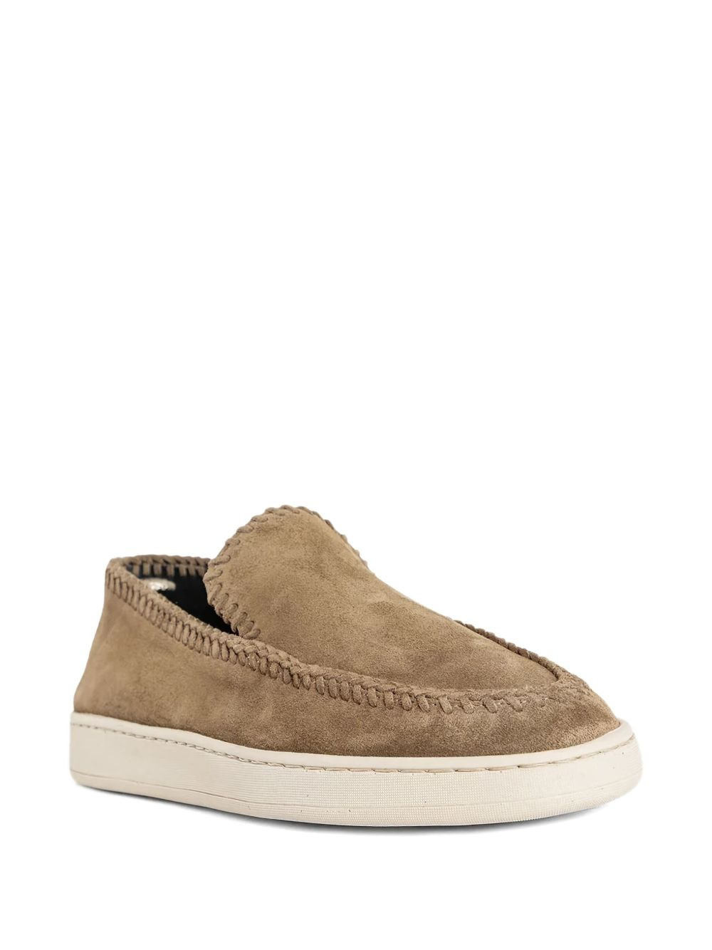 suede stitched loafers - 2