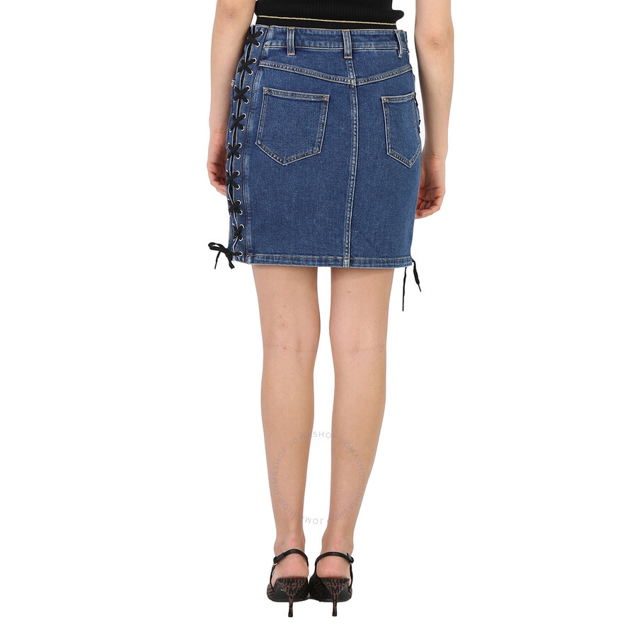 Moschino Ladies Lace-Up Side Denim Mini Skirt, Brand Size 40 (US Size 6) - 6