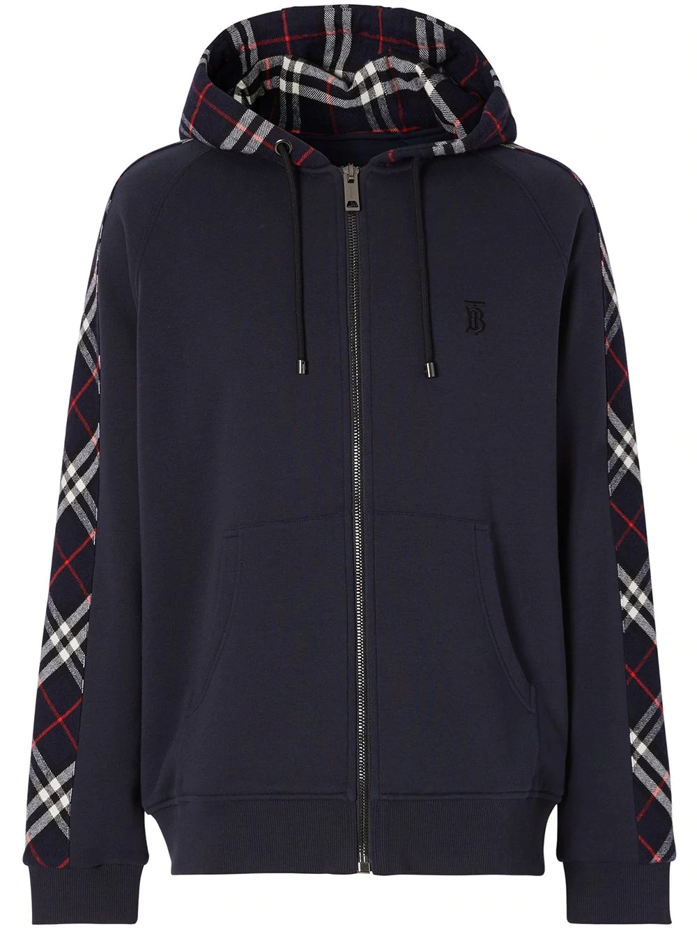 Vintage check zipped hoodie - 1