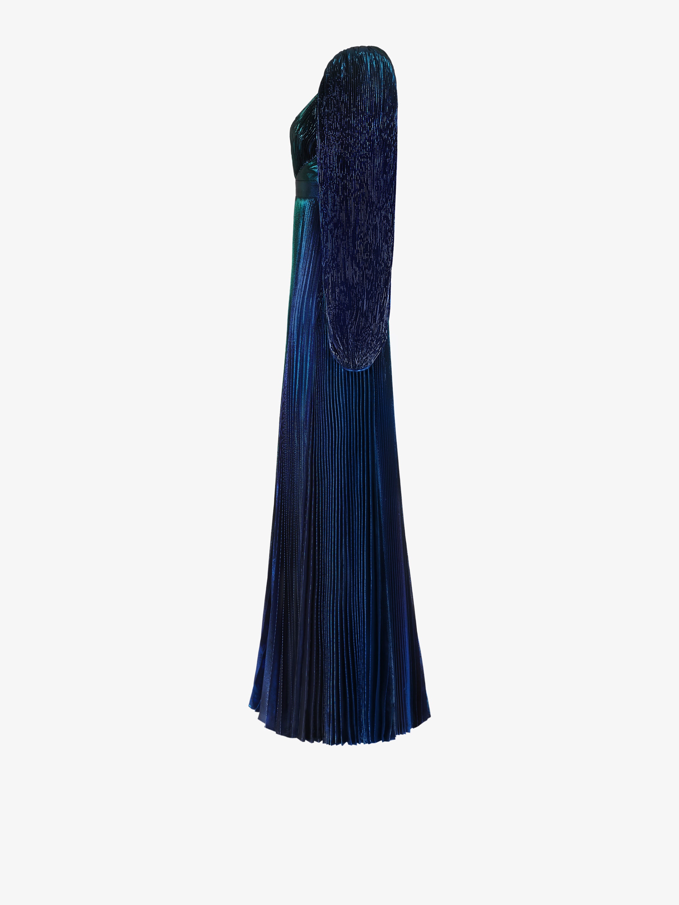 Evening dress in faded pleated lamé - 3