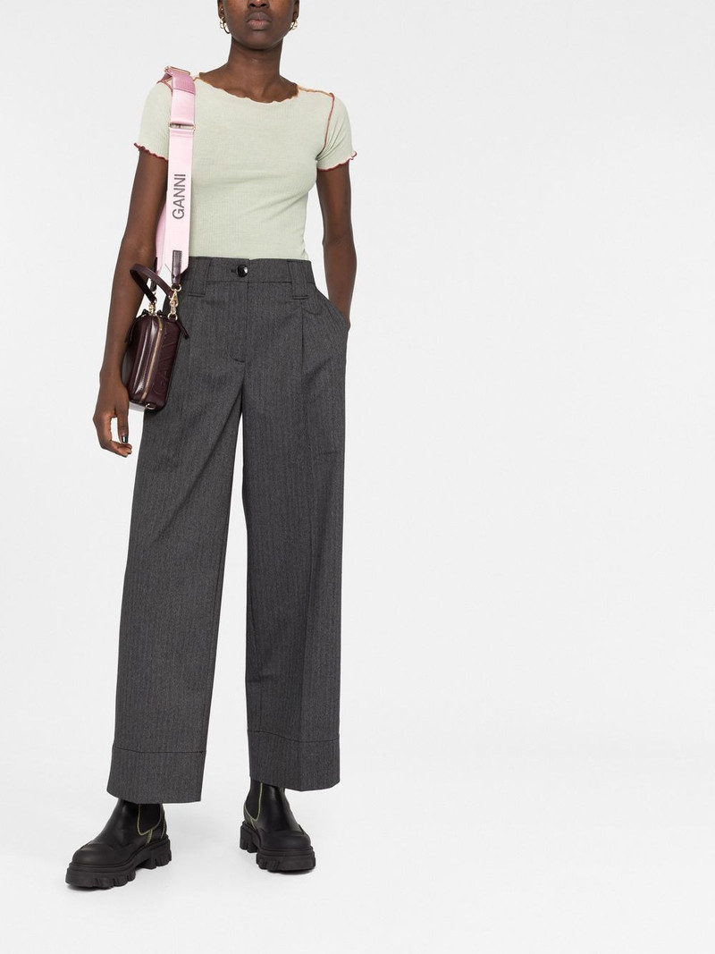 GANNI wide-leg tailored trousers outlook