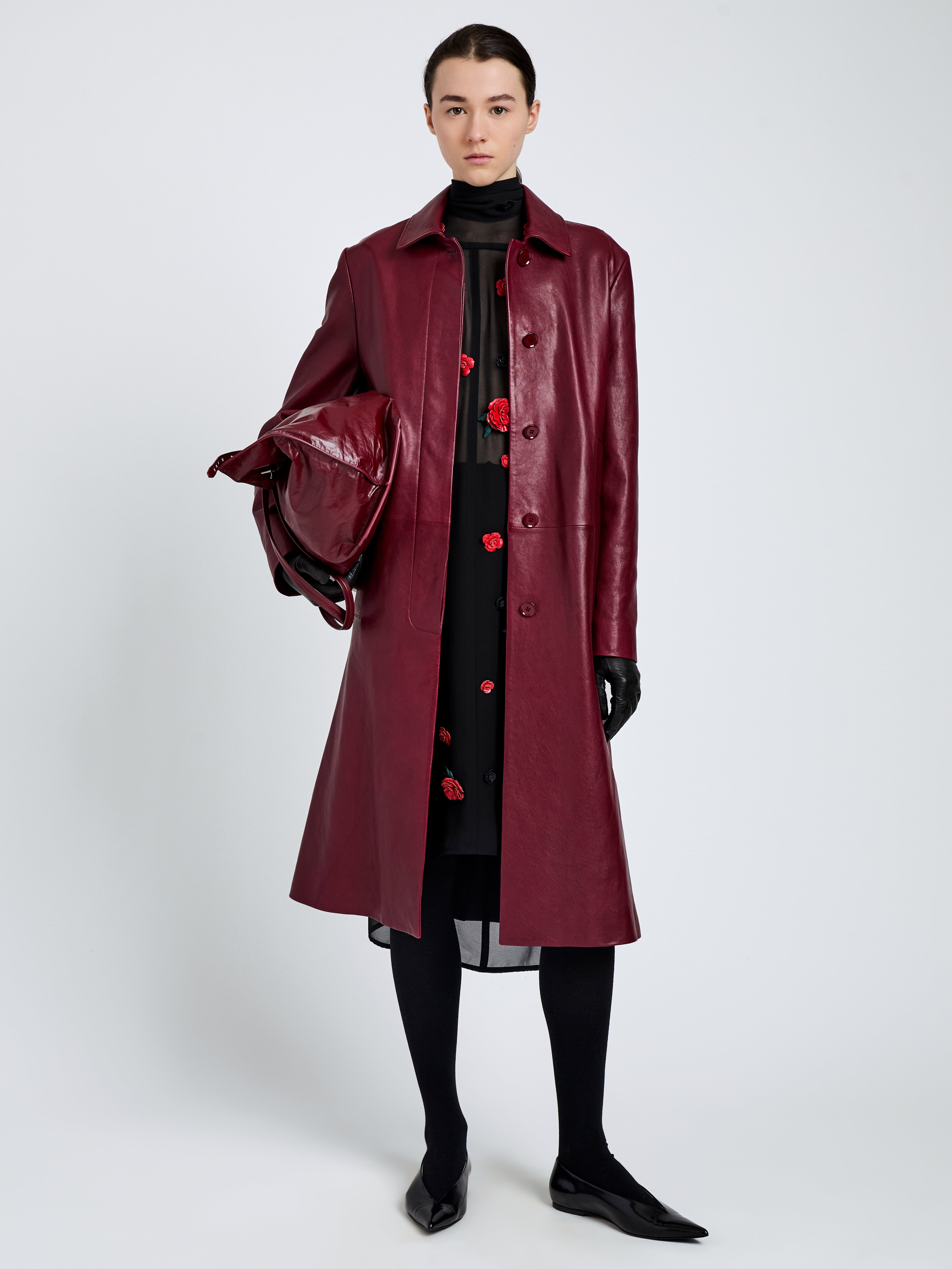 Nissi Coat in Semigloss Leather - 2