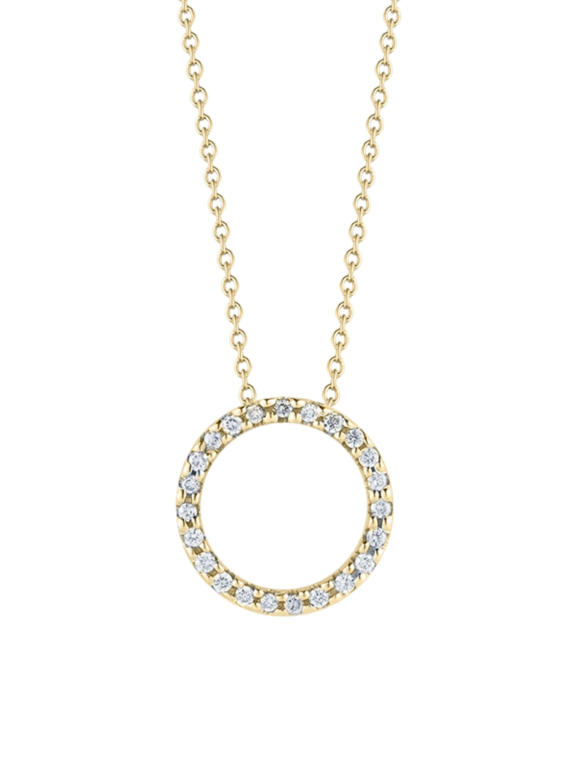 Women's Tiny Treasures 18K Yellow Gold & Diamond Circle Pendant Necklace - Yellow Gold - 1