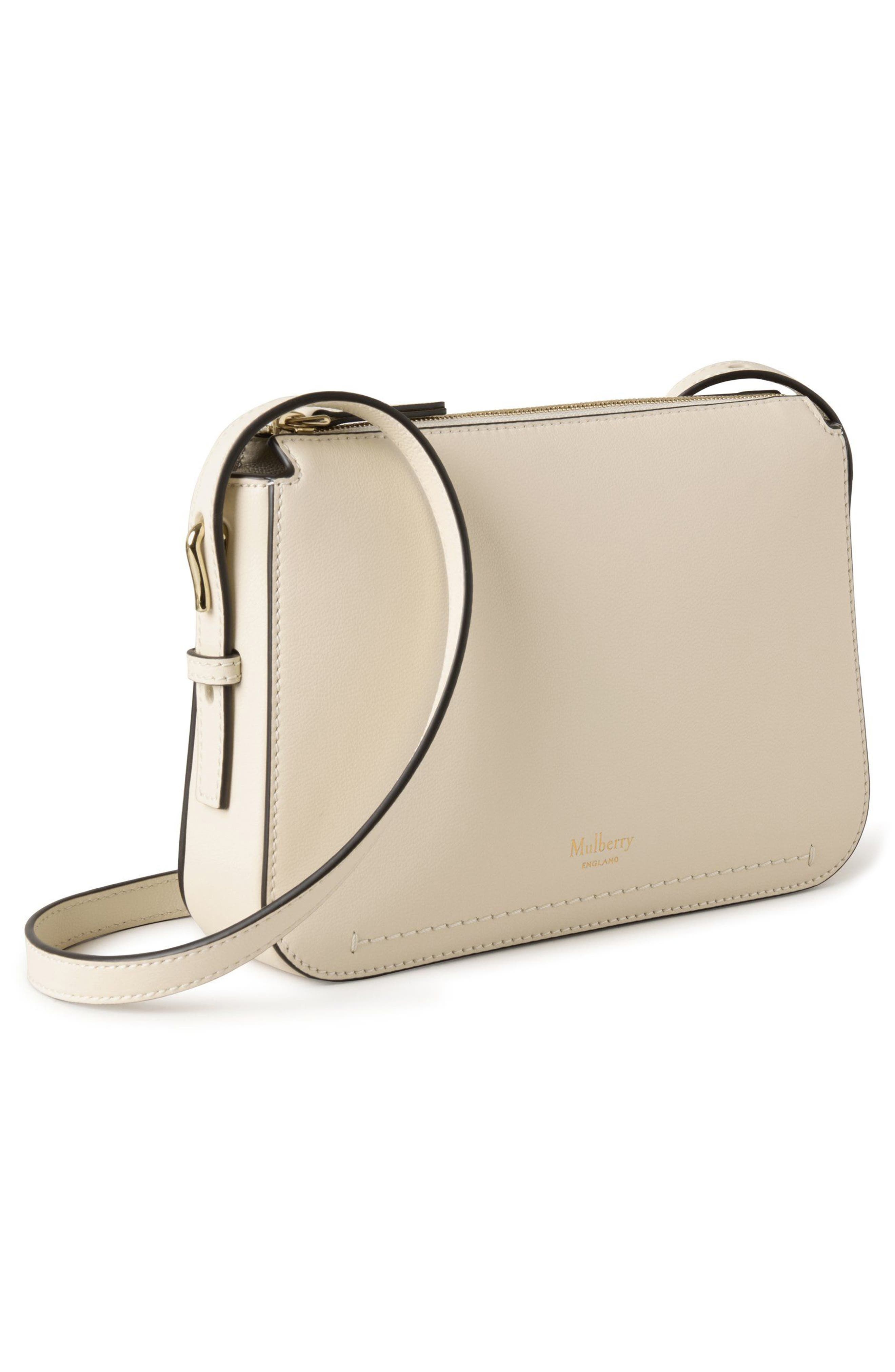 Mulberry Clovelly Leather Crossbody Bag in Eggshell at Nordstrom - 4