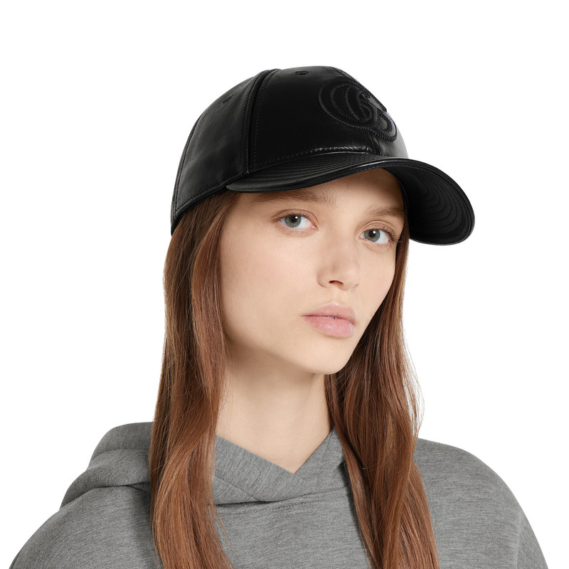 Leather baseball hat with Double G 4