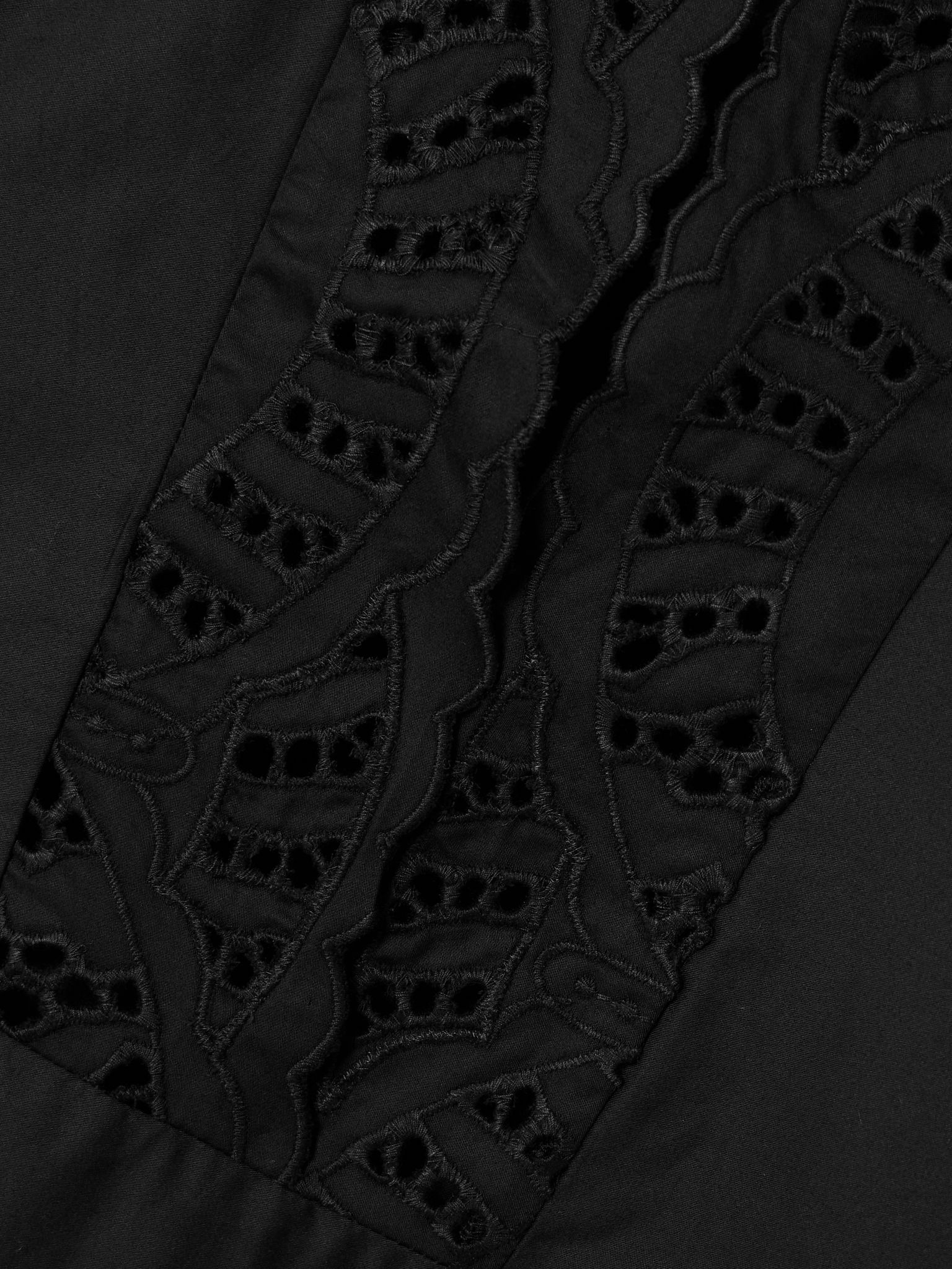 Rachel broderie anglaise cotton-poplin kaftan Black - 4