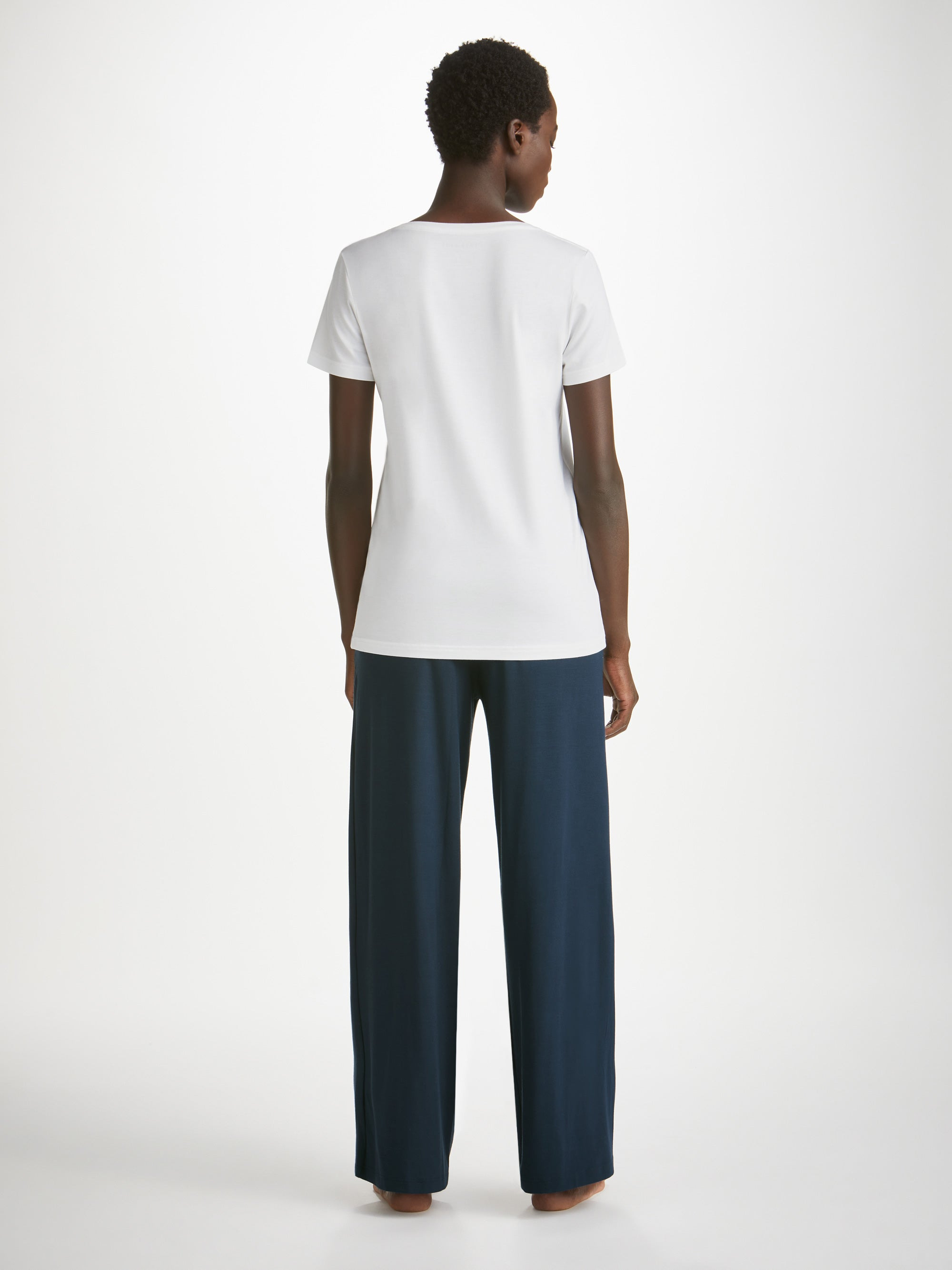 Women's V-Neck T-Shirt Lara Micro Modal Stretch White - 5