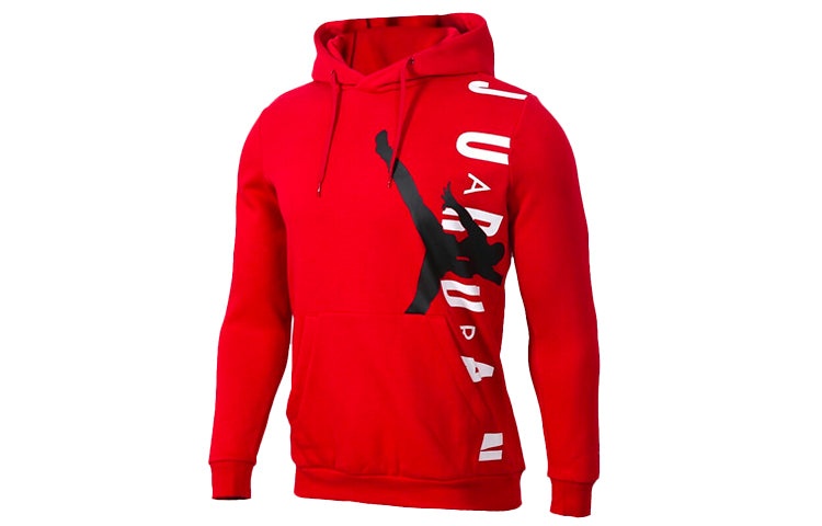 Air Jordan Large logo Fleece Lined Pullover Athleisure Casual Sports Basketball Red CD5871-687 - 2