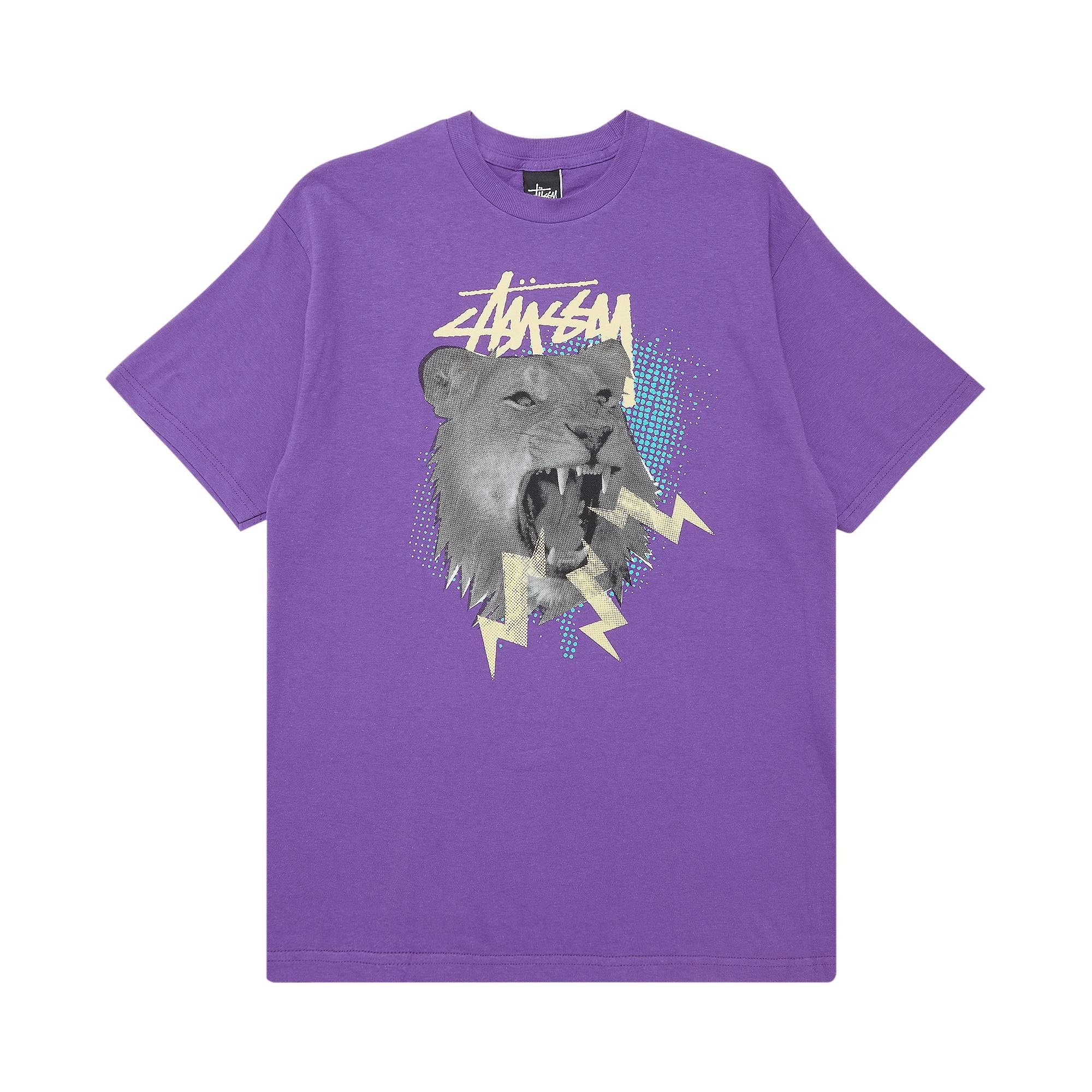 Stussy Pop Lion Tee 'Purple' - 1