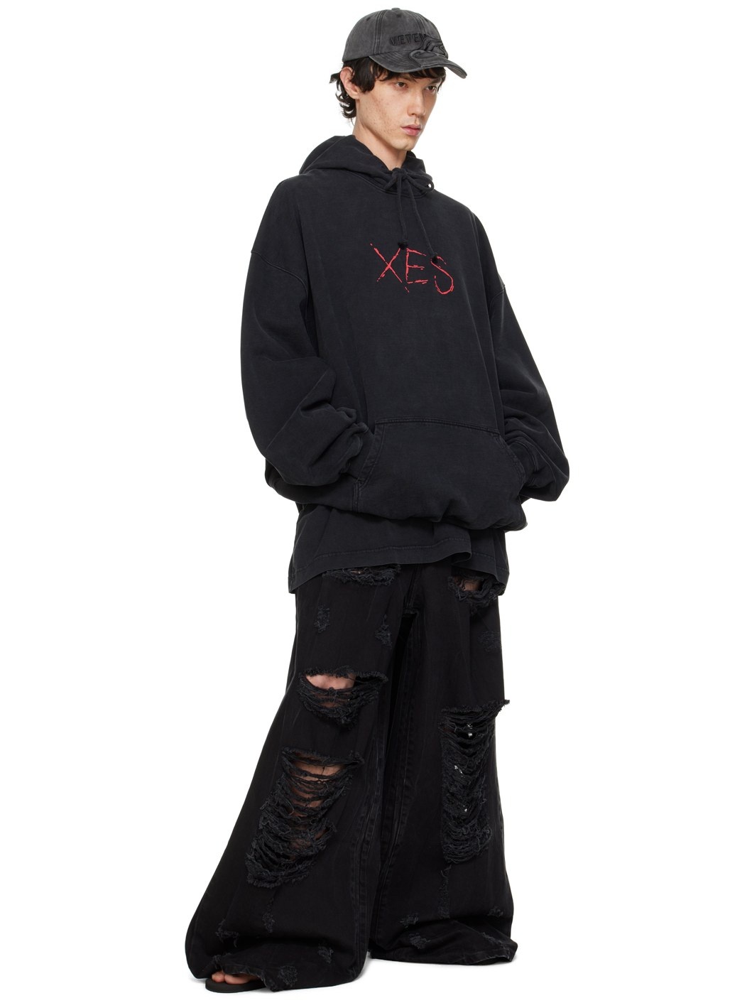 Black 'Xes' Hoodie - 4