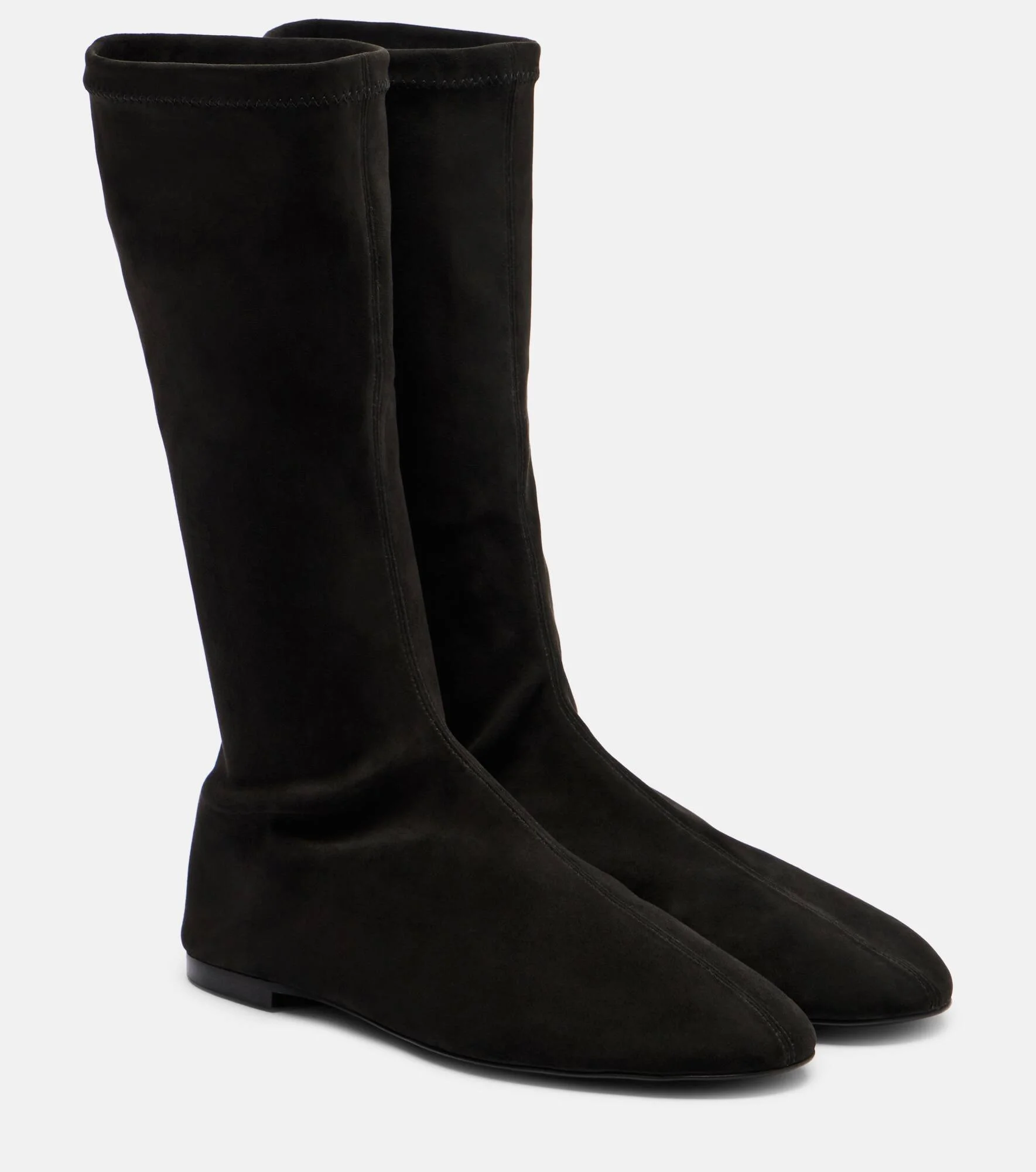 sock-fit calf leather boots - 1