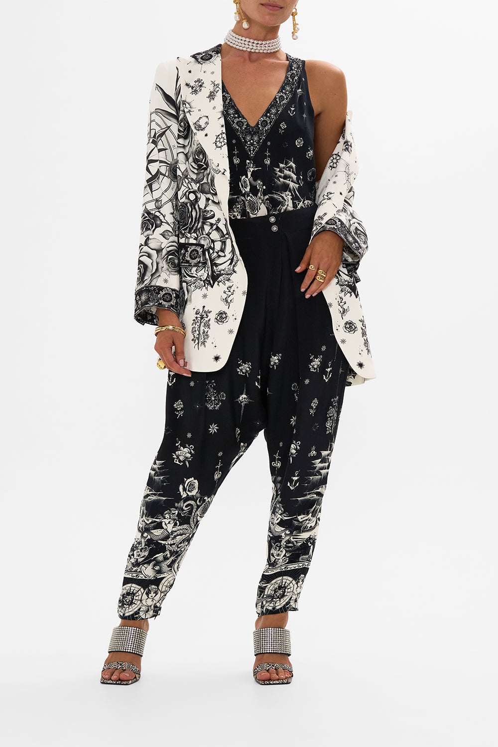 CROSSOVER WAIST PANT WITH TAPERED LEG - 7