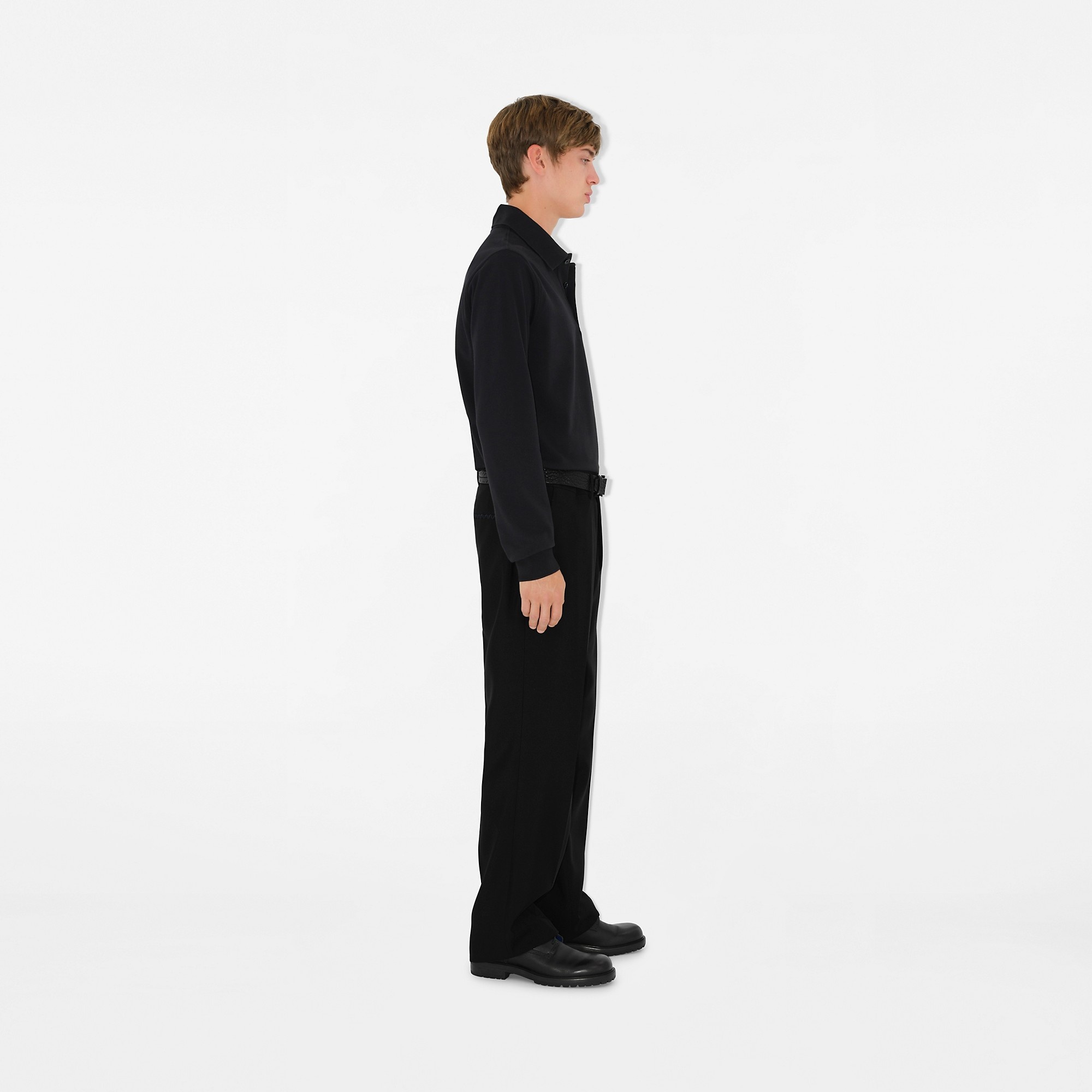 Long-sleeve Cotton Polo Shirt - 3