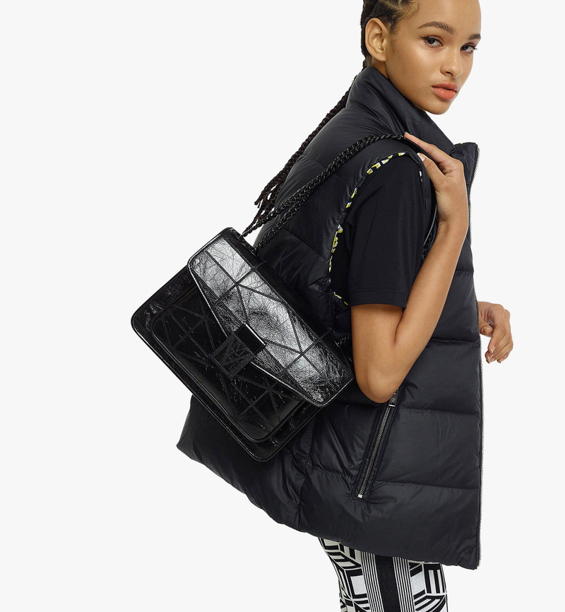 MCM Travia Quilted Shoulder Bag in Crushed Leather outlook