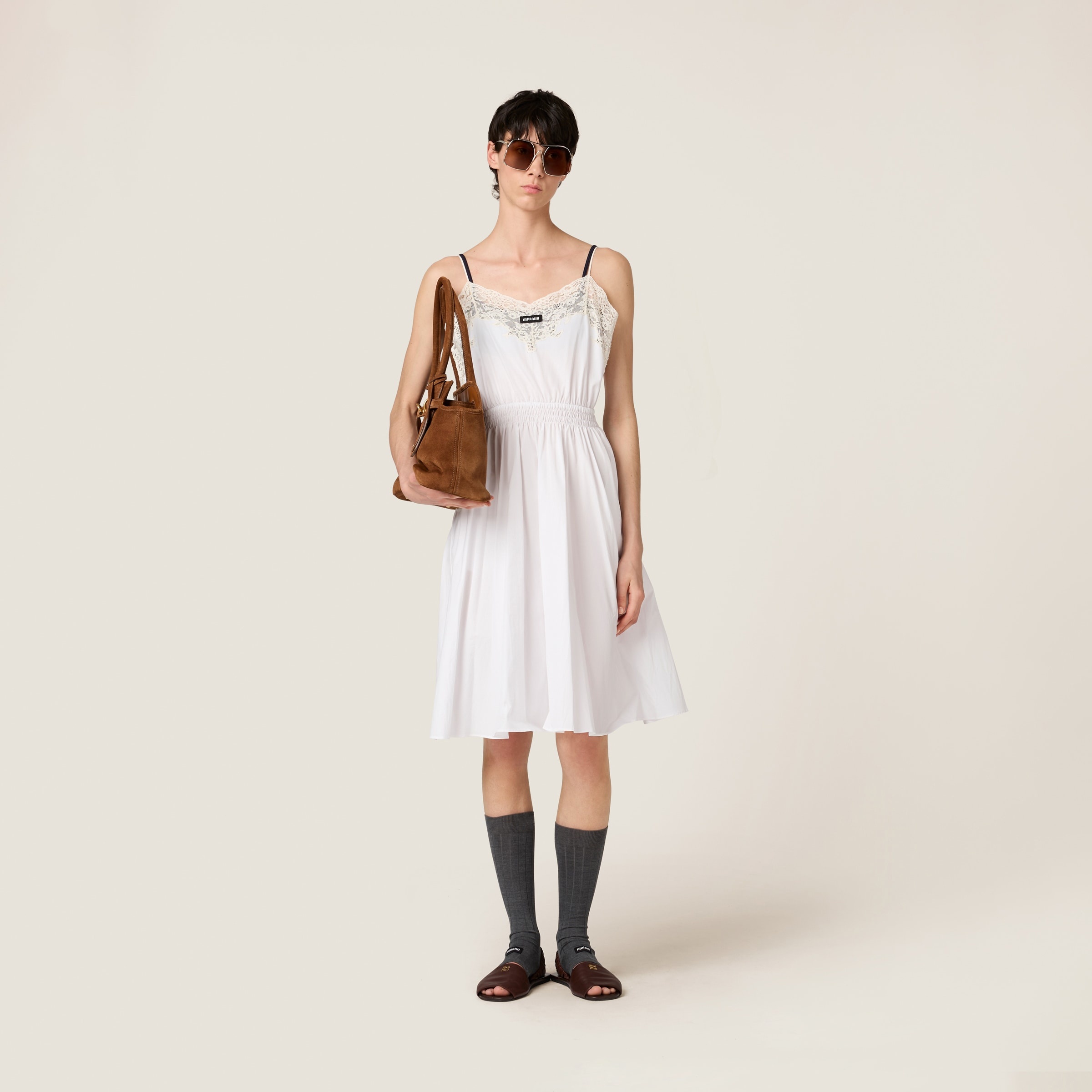Poplin and lace dress - 2