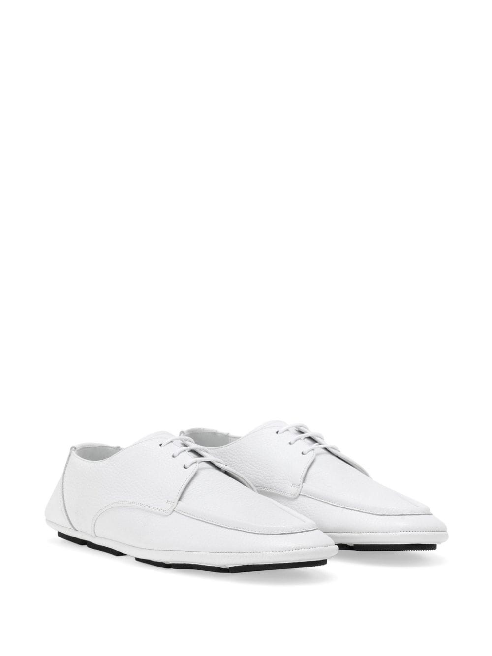 logo-plaque leather derby shoes - 2