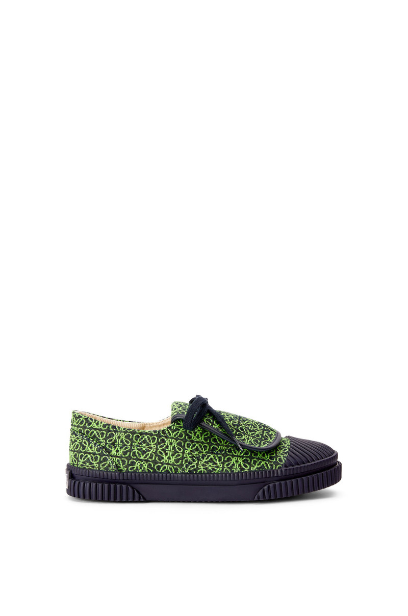 Flap sneaker in Anagram jacquard and calfskin 1