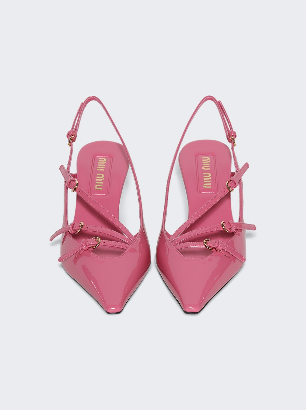 Brushed Leather Slingback With Buckle Begonia - 5