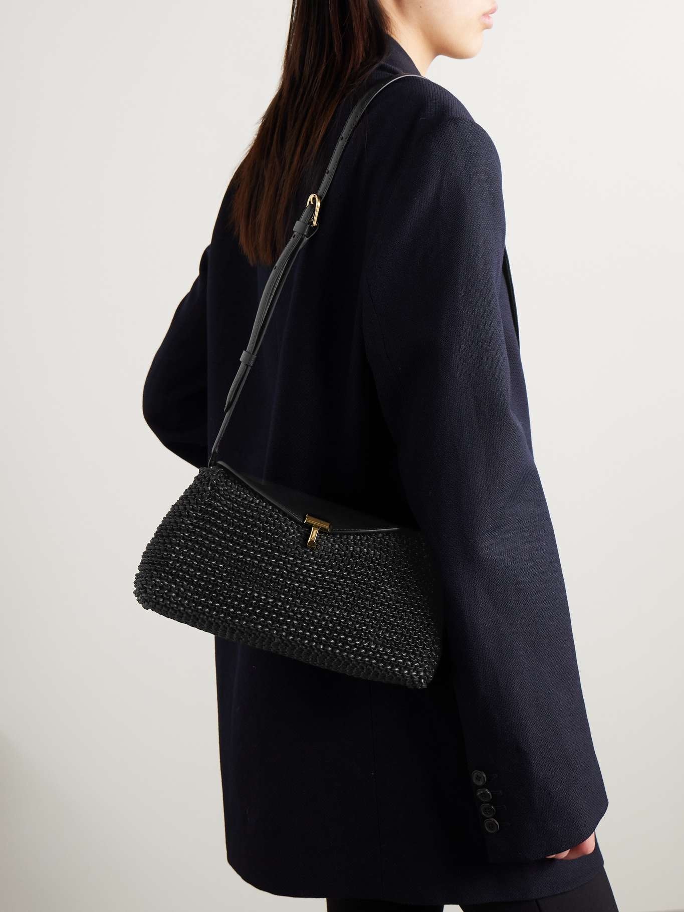 T-Lock woven leather clutch Black - 6