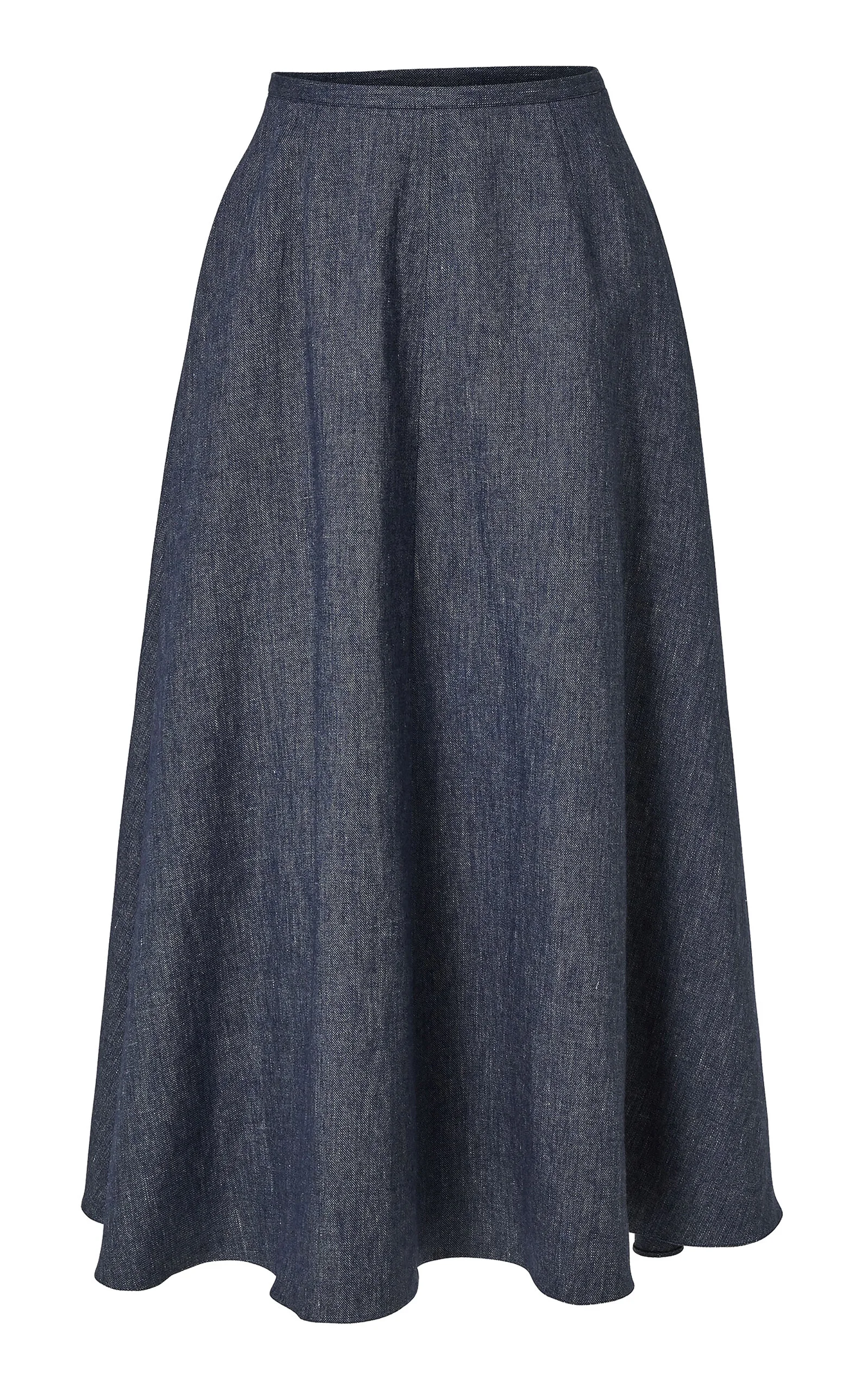 Half-Circle Wool-Blend Flannel Skirt blue - 1