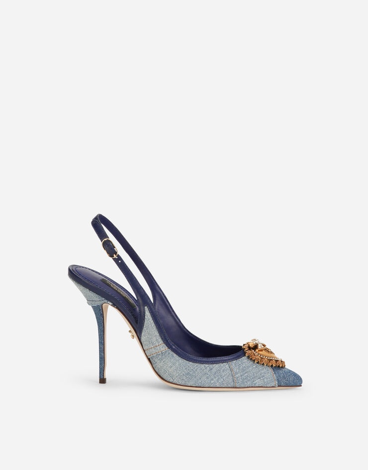 Devotion slingbacks in patchwork denim - 1