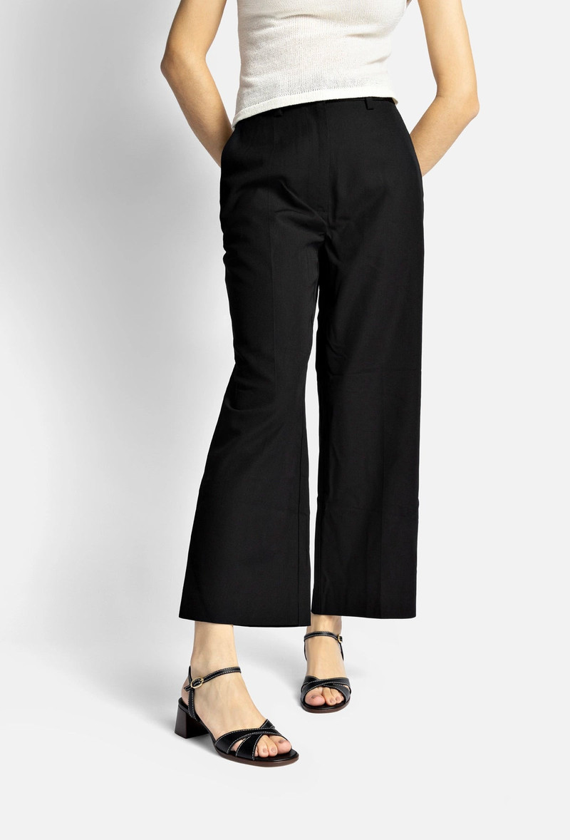 Larroudé Roma Sandal In Vegetale Black Leather outlook