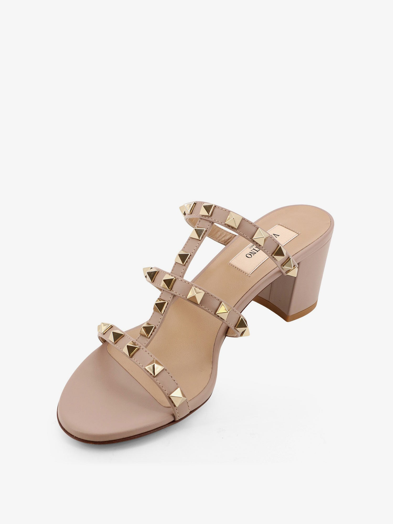 Rockstud Slide Leather Sandals - 4
