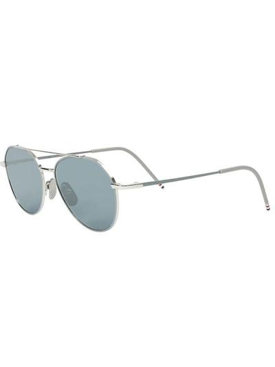 Thom Browne Silver Aviator Sunglasses outlook