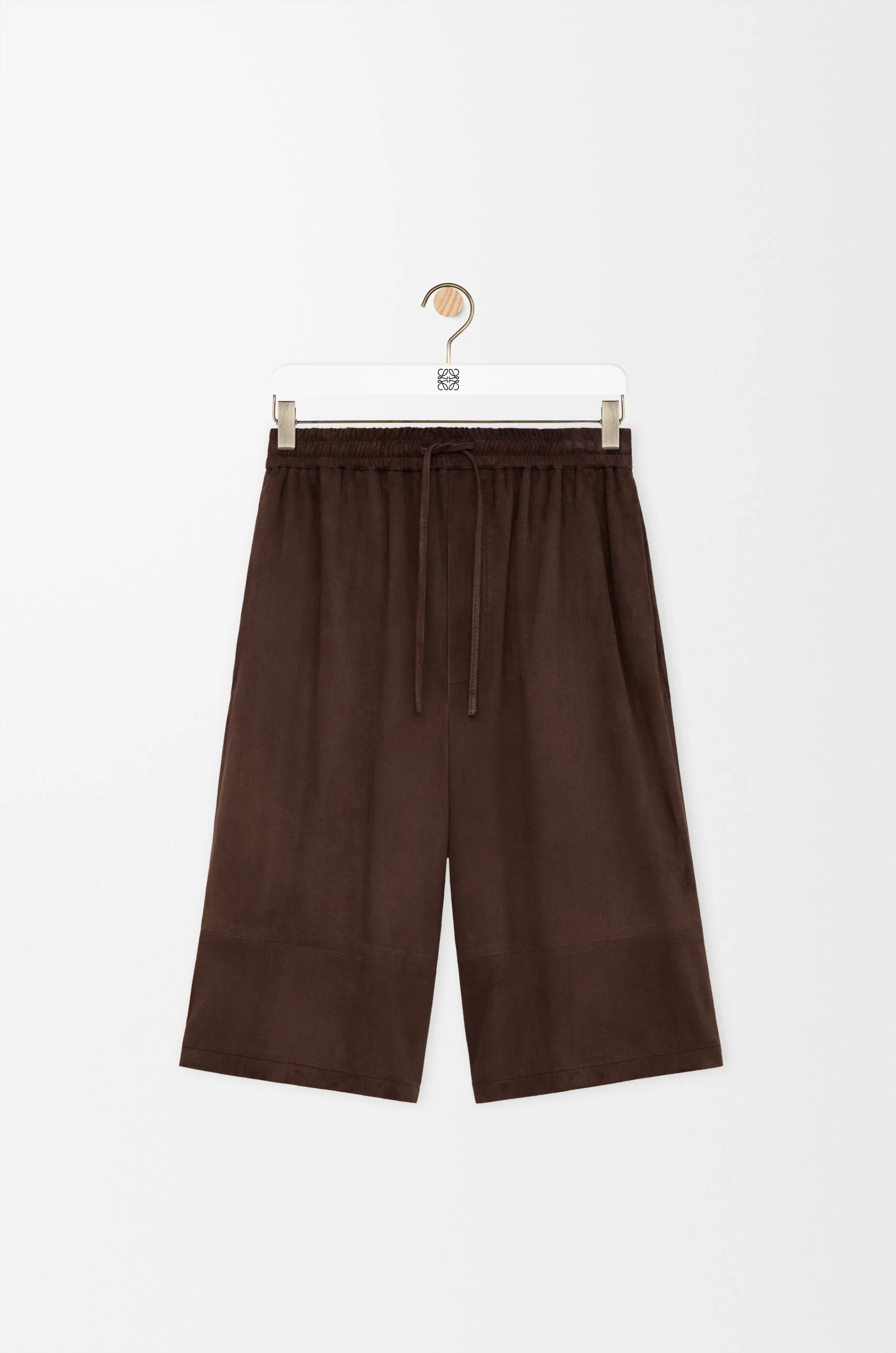 Drawstring shorts in suede goatskin - 1