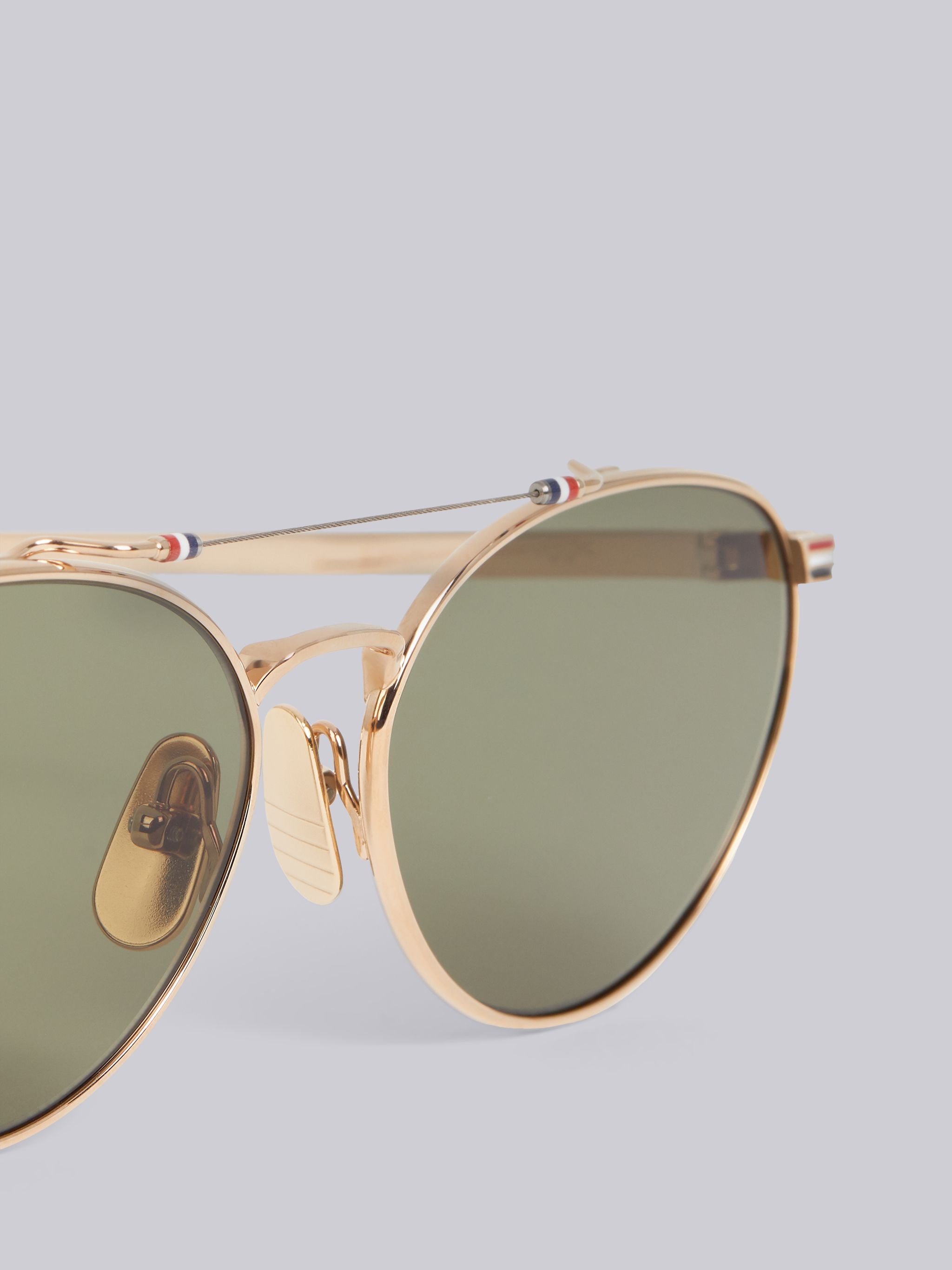 TB919 - White Gold Oval Aviator Sunglasses - 2